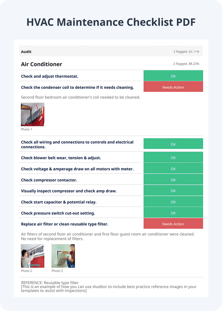 HVAC Maintenance Checklist PDF Report