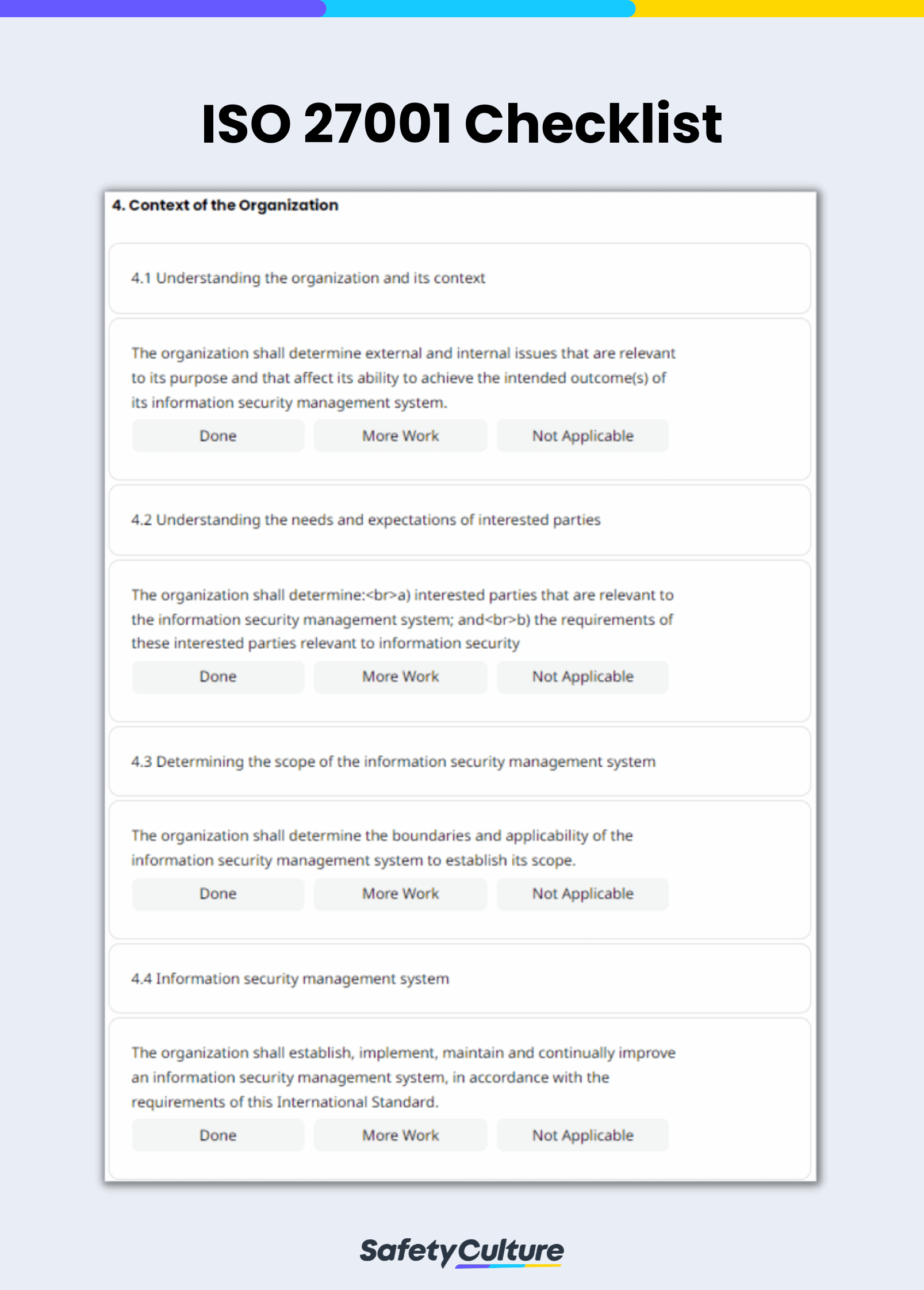 Kostenlose Vorlage für eine ISO-27001-checkliste
