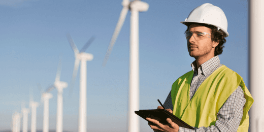 Manager conducting environmental risk mitigation checks