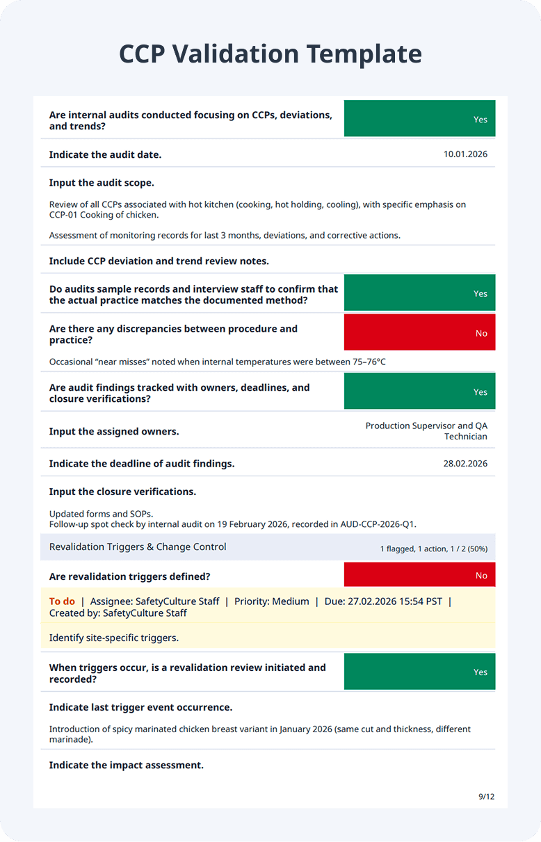 CCP Validation Template Sample Report