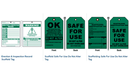 Scaffold green tag