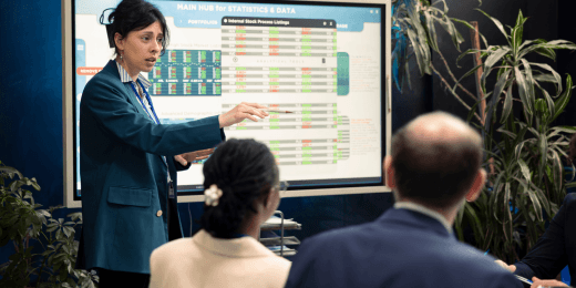 A manager is leading a dynamic risk assessment training session.