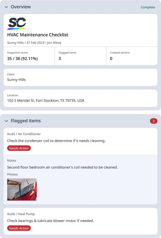 HVAC Maintenance Checklist Digital Report